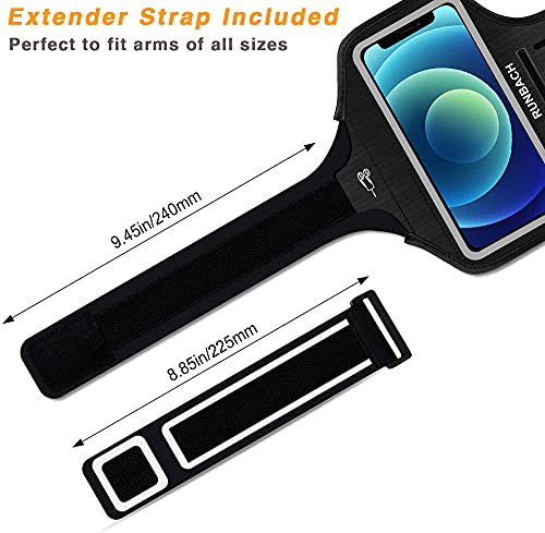 Armband for iPhone 13 Mini/12 Mini/11 Pro/iPhone X/XS,Sweatproof Running Exercise Gym Bag with Card Slot(Black)