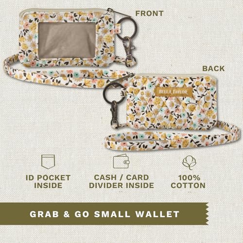 Bella Taylor ID Lanyard, Quilted ID Holder, Prairie Meadow - color: Prairie Meadow