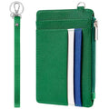 SEAVILIA Small Wallet for Women Slim Wristlet Keychain Wallets RFID Credit Card Holder With Zipper Pocket, ID Window (Green) - color: Green