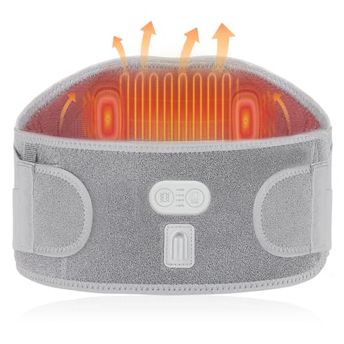 CUEHEAT Heated Waist Belt with Vibration, Cordless Lower Back Heating Pad