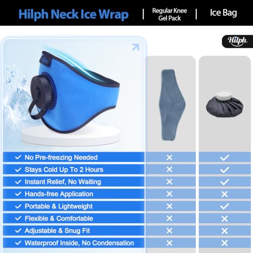 Hilph Refillable Neck Ice Pack, Wearable Neck Ice Bag, 2 Hours Long Lasting Medium