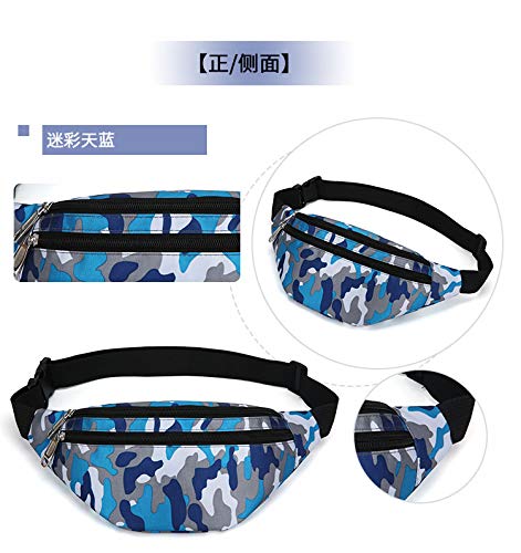 Fanny Pack for Men & Women, Fashion Waterproof Waist Packs with Adjustable Belt, Casual Bag Bum Bags for Travel Sports Running. - color: M-Sky Blue