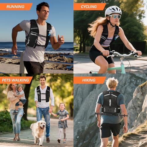 Running Vest for Women Men, Running Hydration Vest with 500ML Soft Flask - size: Large - Extra Large