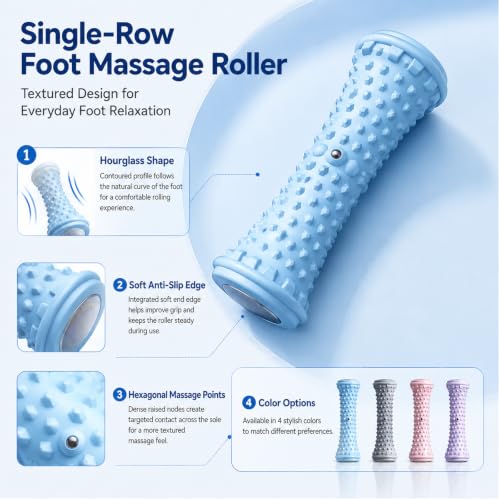 Foot Massager Roller Tool Plantar Fascia Massage Roller Textured Foot Care Arch Muscle Rolling Tool Home Office Use - color: Blue