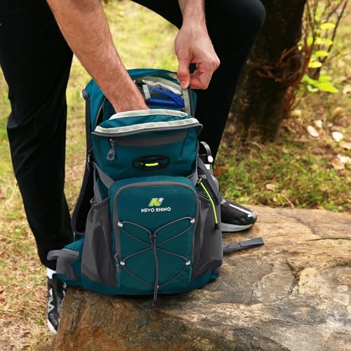 N NEVO RHINO Hydration Backpack, 18L Hiking Backpack with 3L Water Bladder - color: Lake Blue