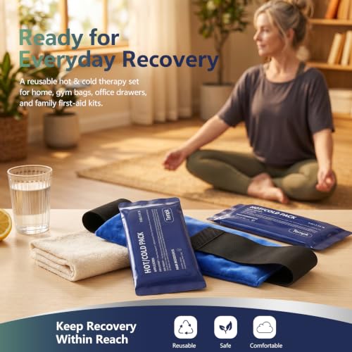 Ice Packs for Injuries Reusable Hot and Cold Therapy Pack Long Lasting Reusable Gel Wraps for Shoulder Back Knee Joint Pain Muscle Soreness and After Surgery 2pcs 300