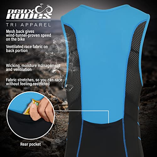 Youth Junior Kids Triathlon Suit Tri Cycling Skin Suit Sleeveless - Bonus Race Bib Belt - color: Blue, size: Youth 8