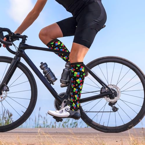 Avocado Compression Socks Women Men Knee High Stock for Running Work Support Nurses Travel - color: Autism