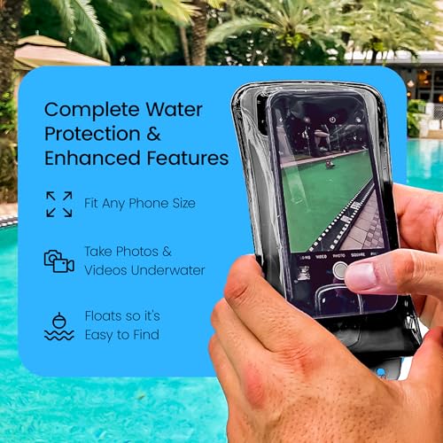 AquaVault Floating Waterproof Phone Pouch Case Universal for iPhone Android - color: Black