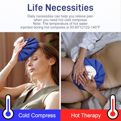 Ice Pack for Injuries Reusable with Wrap, Ice Bag for Injuries Hot Water Bag for Hot & Cold Therapy, No-Leak Elastic Ice Bag with Elastic Breathable Support Wrap, 3 Sizes 6/9/11" - style: 4 Sets