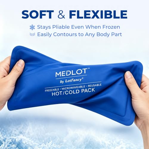 LotFancy Ice Pack for Injuries, Reusable Large Hot Cold Pack for Therapy, Heating or Cooling Gel Pad for Back Shoulder Knee Waist Sprains, Muscle or Joint Pain Relief, 14" x12" - style: 13.8x11.8in