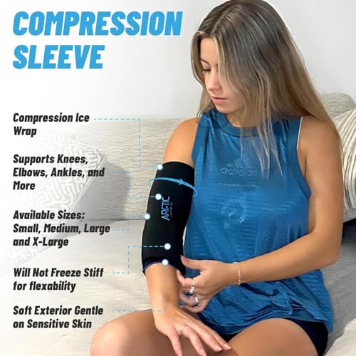 2 Pack | Premium Elbow Ice Pack Wrap & Knee Ice Pack Wrap - Reusable Gel Ice Sleeves, Leg Ice Compress, Arm Ice Sleeve, Elbow Ice Compression Wrap - Cold and Heat Therapy for Injuries - size: X-Large (2 Pack)