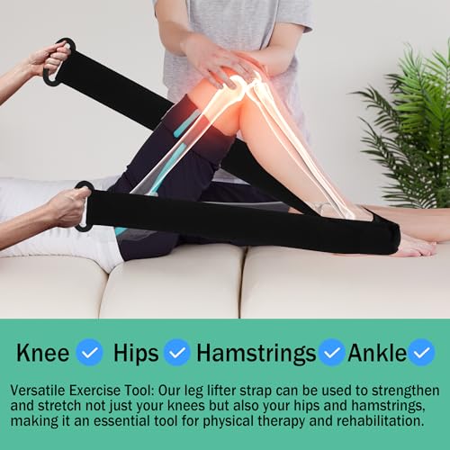 Knee Replacement Recovery Aids Kit - Leg Lifter Strap Elastic Exercise Bands for Knee, Hips, Hamstrings