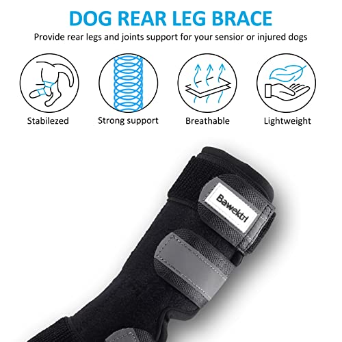 Dog Leg Brace for Rear Legs, Canine Hind Hock Brace, Joint Compression Warps Support for Back Leg with Injury Sprain, Wound Care and Loss of Stability from Arthritis Torn ACL CCL(1 Pair) - size: XLarge（1Pair）