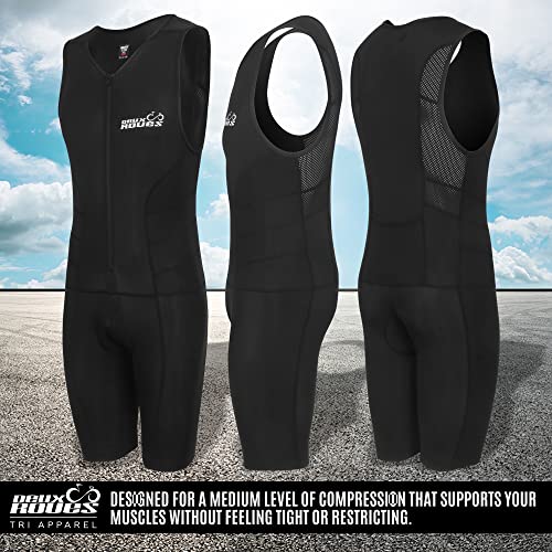 Youth Junior Kids Triathlon Suit Tri Cycling Skin Suit Sleeveless - Bonus Race Bib Belt - color: Black, size: Youth 10