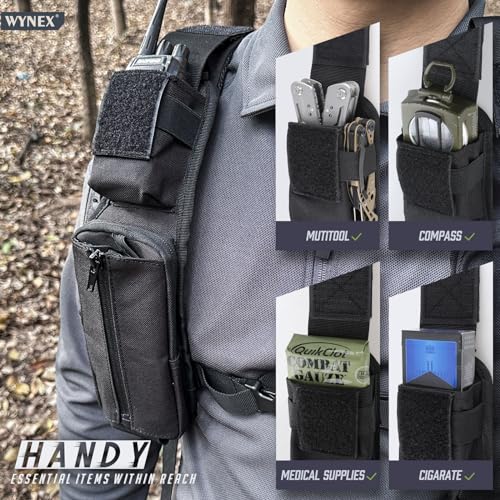 WYNEX Molle Backpack Shoulder Strap Pouches of Water Bottle Pouch Version - color: Black