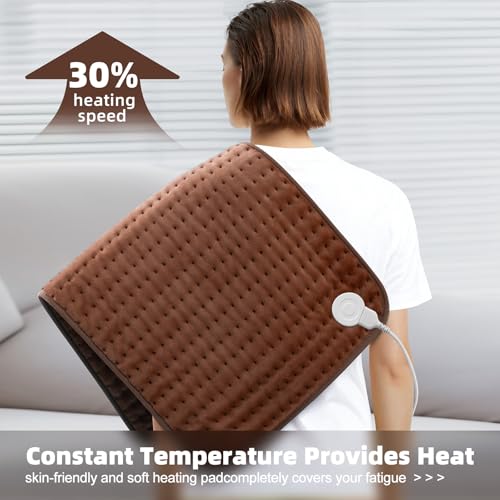 VALGELUIK 17x33 Heating Pad for Back Pain Relief, Christmas Women Gifts - color: Brown, size: 17 Inch x 33 Inch