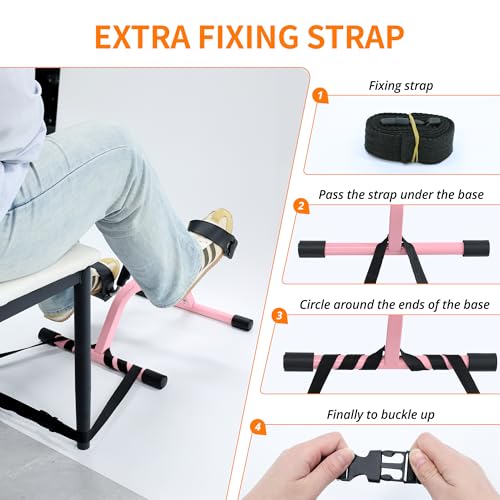 RYGEO Pedal Exerciser Mini Exercise Bike for Leg and Arm Recovery Exercise Lightweight and Portable Floor Bike - color: Pink