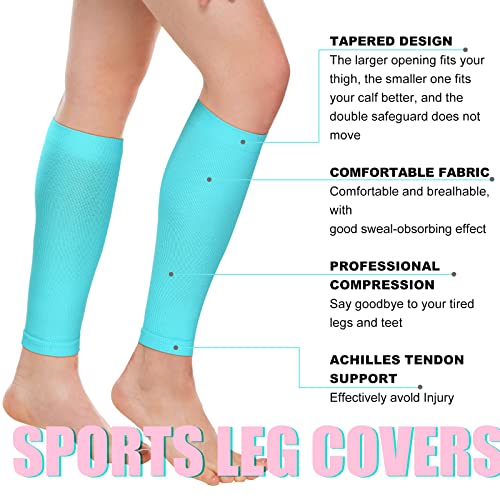 Sosation 6 Pairs Calf Compression Sleeves Women Footless Elastic - size: Medium