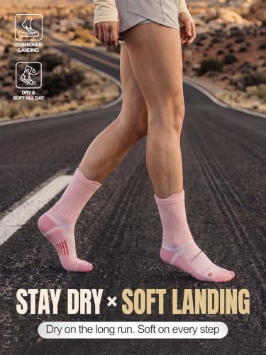 Coolmax Running Socks for Women Stay Dry Cloud Cushioned Compression - color: Candyfloss, size: 8-11
