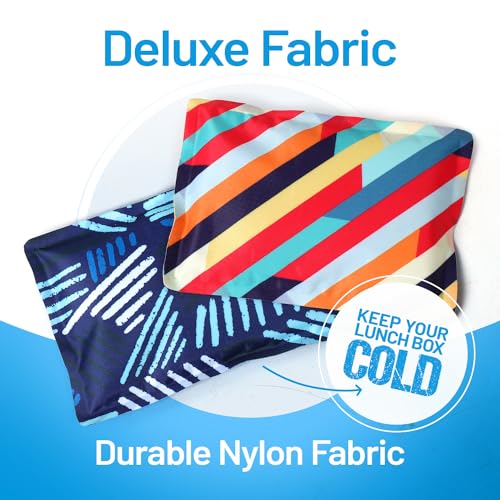 Reusable Ice Packs for Lunch Box and Coolers, Soft Flexible BPA Free 4 Pack