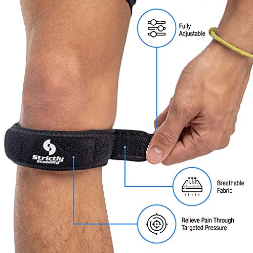 Patellar Tendon Knee Strap for Pain Relief for Athletic Support, Jumper’s Knee, Runner's Knee and Tendonitis (One Size)