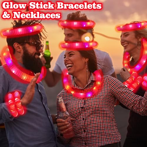 12-24 PCS Red Glow Sticks Halloween Party Favors Toys for Kids Adults - style: Red