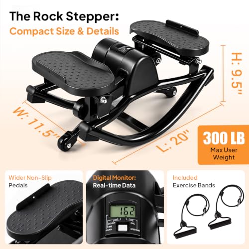 Rock Stepper Side to Side, 300 LBS Capacity, Side Stepper Exercise at Home - color: Glossy Black