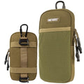 ONETIGRIS Backpack Strap Pouch, MOLLE Phone Holster for Backpack & Belt - color: Brown