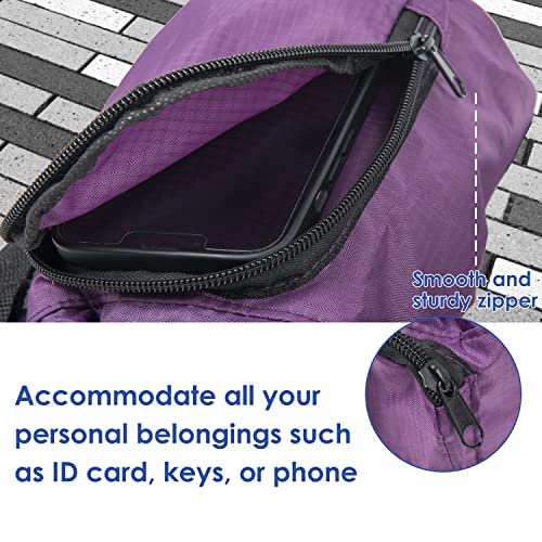 Trail maker Water Bottle Carrier Bag with Strap, Phone Pocket for Walking, Runs, Bike, Stainless Steel, Glass, Plastic - color: Purple