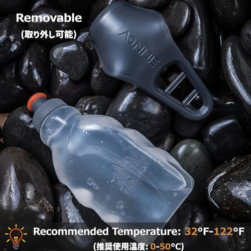 Azarxis Running Water Bottles Leakproof 250ml Clip on Flask, BPA Free Hydration Belt Waist Packs Replacement for Triathlon Marathon Hiking Cycling Climbing Jogging Runner (White & Gray)