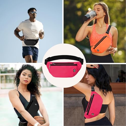 Fanny Pack for Women Men,Crossbody Water Resistant Sports Waist Bag Pack - color: 1pack-rosepink