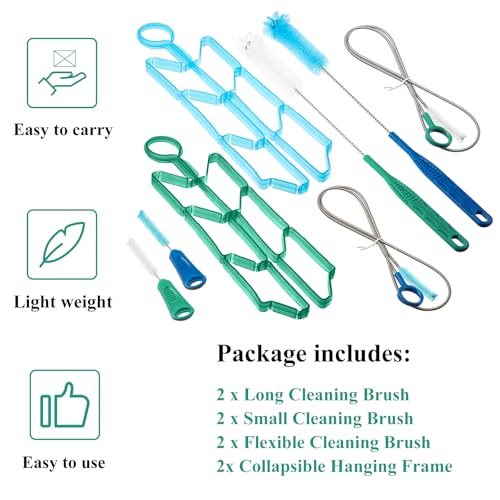 Patelai 2 Set 8 in 1 Reservoirs Hydration Bladder Cleaning Kit - color: Blue and Green