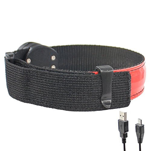 Reflective Running Gear LED Armband Rechargeable - color: Red