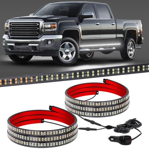 XRIDONSEN 2PCS 70 inch Running Board Lights White Strobe Lights - color: White