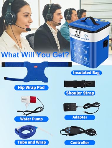 Cold Therapy Machine for Hip After Surgery with Pressure Regulator & Temperature Display, Ice Machine for Hip Replacement with Timer, Ice Wrap Pad Cryotherapy System for Post-Surgery Pain Relief