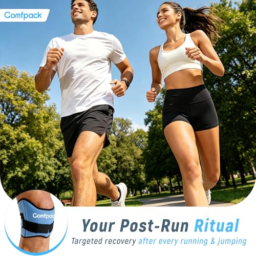 Comfpack Knee Ice Pack for Patella Tendon Relief, Hot Cold Therapy, 2 Pack