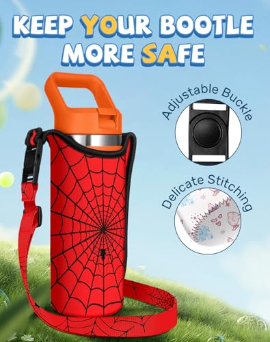 Miss Adola Kids Water Bottle Carrier, 14-20 Oz, Red Line - color: Red Line, size: Fits for 14-20 oz