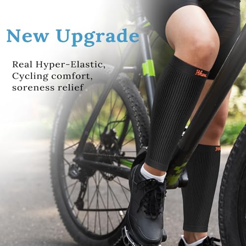 Flat Knit Calf Compression Sleeves for Men & Women, Shin Splint Relief