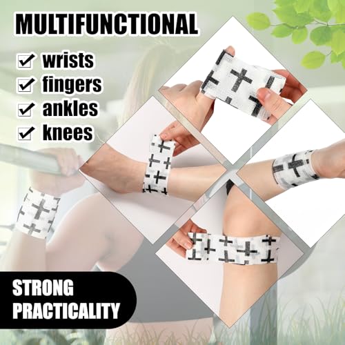 Geiserailie 12 Pack Christian Athletic Tapes 2 Inch x 5 Yards, White - color: White