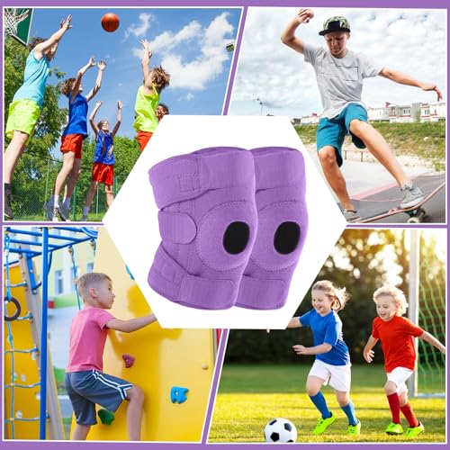Foilswirl 1 Pcs Kids Knee Brace with Side Stabilizers,Purple - color: Purple