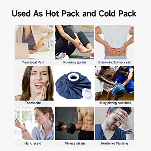 BICAREE Ice Packs for Injuries Reusable, Ice Cold Pack, Ice Bags Hot Water Bag for Hot & Cold Therapy & Pain Relief, 3 Sizes (6"/9"/11"), Ice Bag - size: 3 set