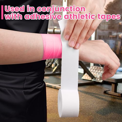 9 Pack Pink 2.76in x 11yd Pre Wrap Tape, 8 Pack White Athletic Tapes
