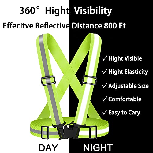 Reflective Vest Running Gear High Visibility Safety Vest Strap for Night - color: Fluorescent Yellow