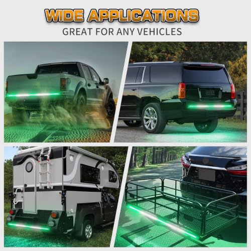XRIDONSEN 60 inch Tailgate Lights Strip Green White Strobe Lights - color: Green/White