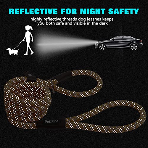 PetiFine Slip Lead Dog Leash Reflective, 6FT x 3/8" Heavy Duty Slip Leash - color: Orange, size: 3/8" x 6 FT