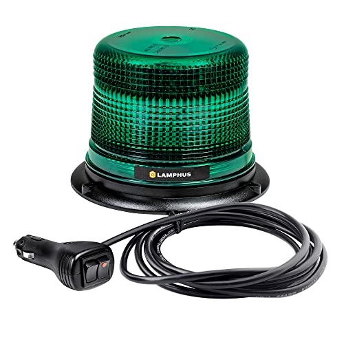 LAMPHUS Aura 5 Inch 12W Green LED Beacon Warning Strobe Light For Trucks - color: Green, size: 5"