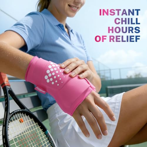 Thumb & Wrist Ice Pack Wrap, Long-Lasting Cold Compression for Recovery - size: L/XL, style: Pink