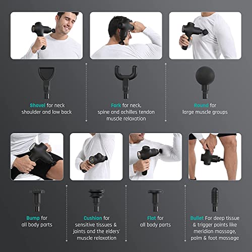 Mebak 3 Massage Gun Deep Tissue, Muscle Massager for Athletes Pain Relief - color: Black