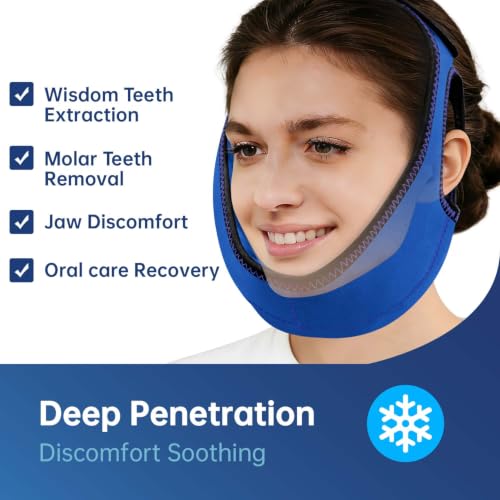 Wisdom Teeth Ice Pack Head Wrap Jaw Face Ice Pack with 4 Gel Packs - color: Royal Blue #2